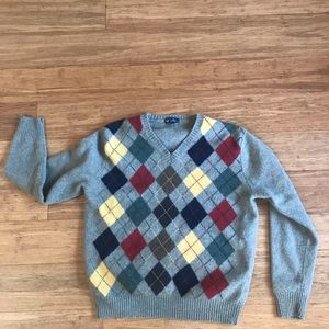 *last call* large sweater argyle 100% lambswool